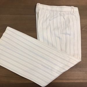 BCBG Maxazria White Pinstripe Trousers